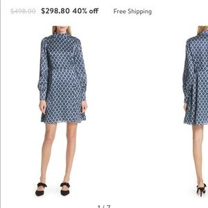 NWT Kate Spade  Stormcloud Floral Silk Dress Sz 10